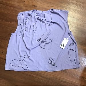 [Plus Size] Worthington Women Purple Floral Sleeveless Top size 1X